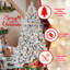 Arbre de Noël 4 pi avec lumières UL colorées, pommes de pin naturelles et pointes en PVC enneigées - branches articulées et support en métal stable | Idée de cadeau-685128540