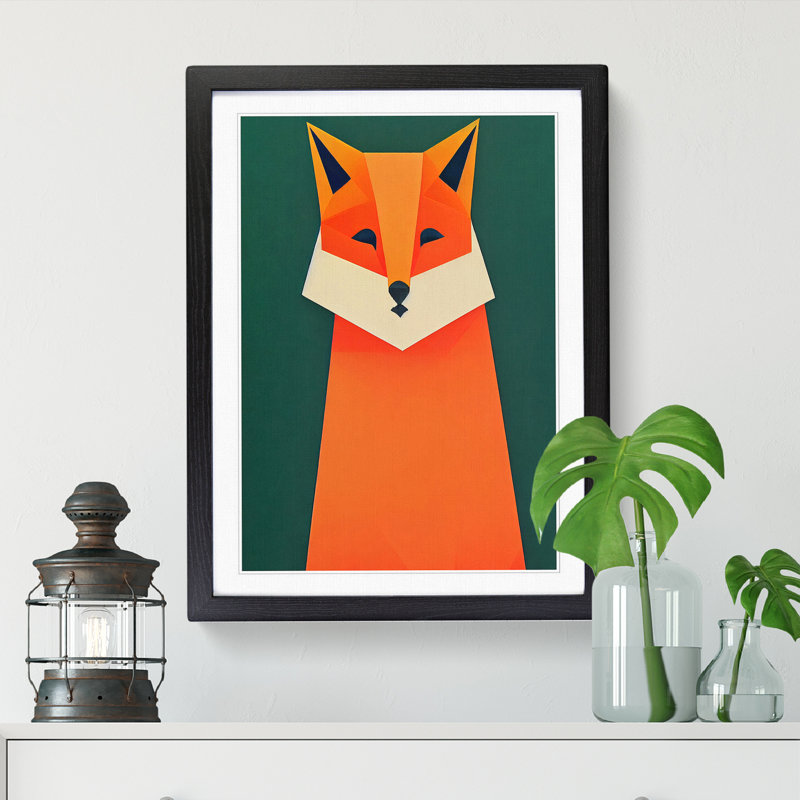 Mr Fox Abstract Vol.1 - Picture Frame Print, 34cm H x 25cm W, Walnut