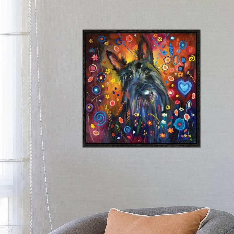 Scottie by Sue Gardner - Painting on Canvas, Black Framed, 66.04 cm H x 66.04 cm W