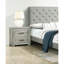 2 tables de chevet pour la chambre à coucher, table de chevet ornementale rustique grise, 2 tiroirs, table de chevet, style moderne