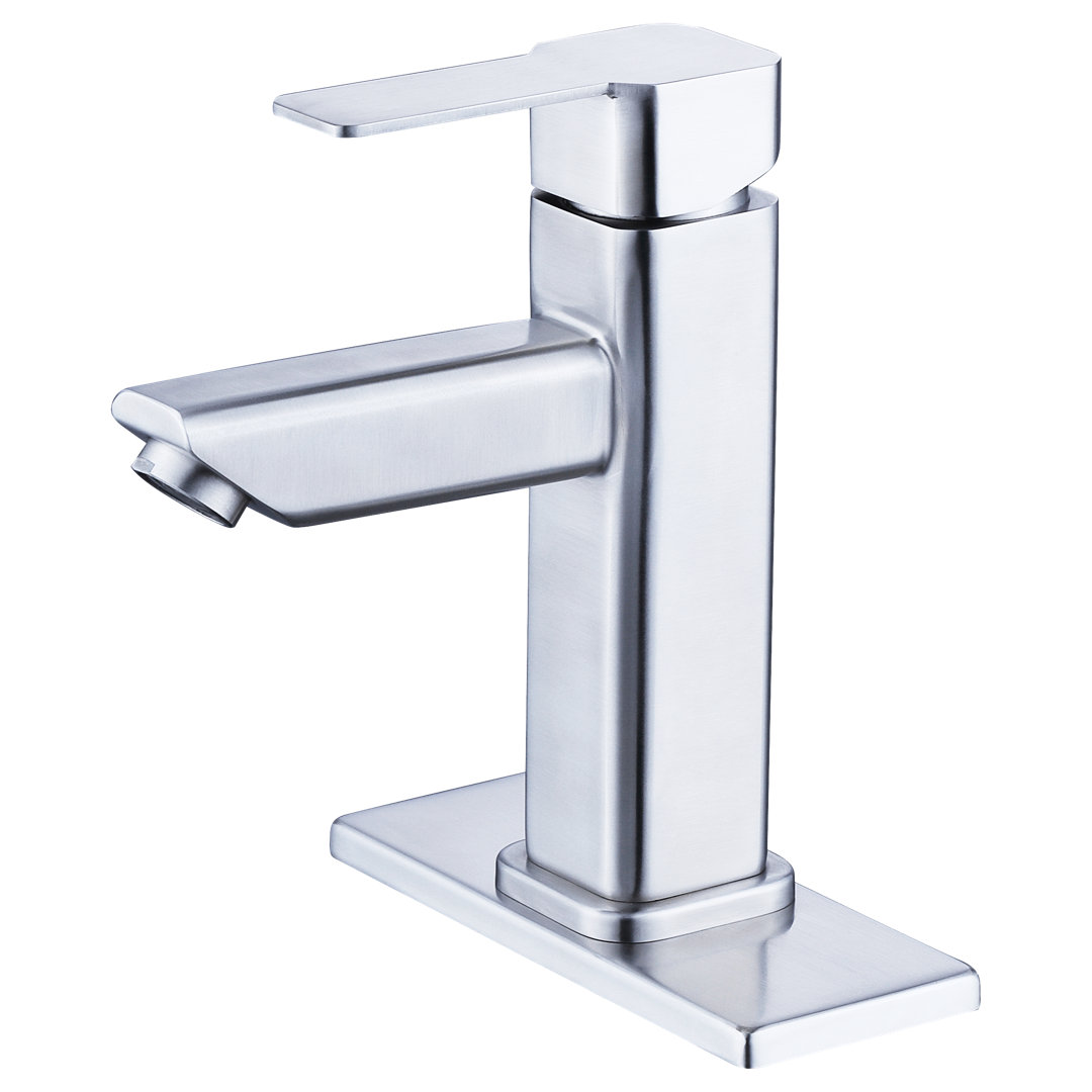 iBenso Lance Solid Stainless Steel Ceramic Cartridge Single Hole Bathroom Faucet Averen Inc 