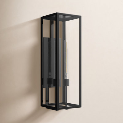 Briana 2 Light Rectangle Outdoor Aluminum Wall Light
