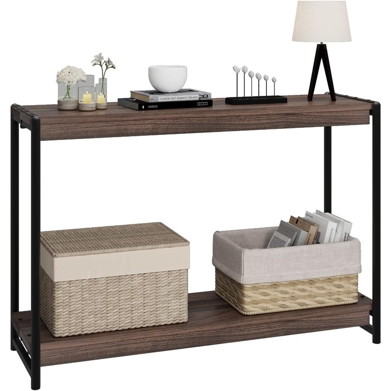 Console Table for Entryway,2-Tier 40" Narrow Entry Table with Shelf for Living Room, Farmhouse Rustic Console Tables for Entryway, Living Room, Hallway