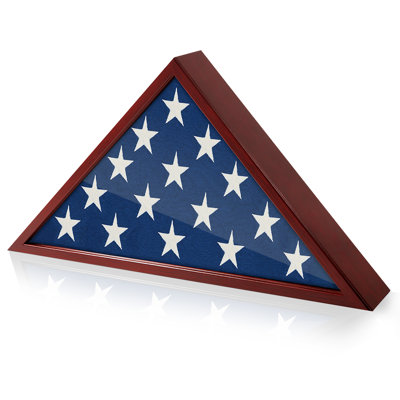 Large Flag Display Case for Burial - Fits Folded 5x9.5" Flag - Elegant Military Flag Display Case - Plexiglass Cover