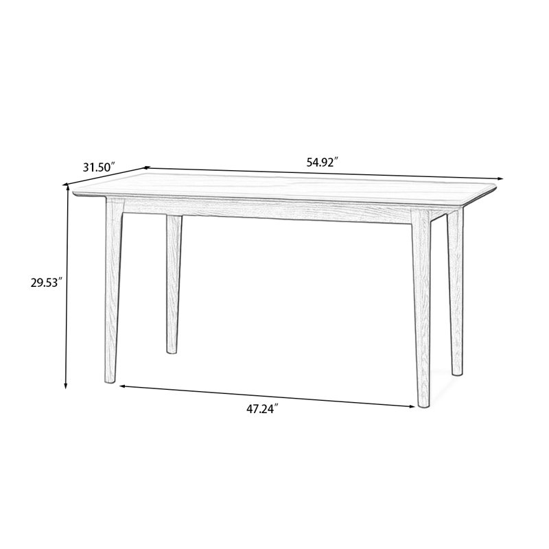 White Rectangular Sintered Stone tabletop Dining table, 29.53" H x 54.92" W x 31.5" D