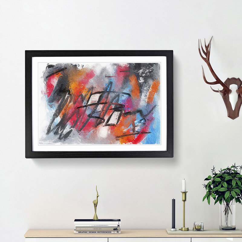 Abstract Vol.295 by S.Johnson - Framed Print, 45cm H x 63cm W x 2cm D, Black Framed