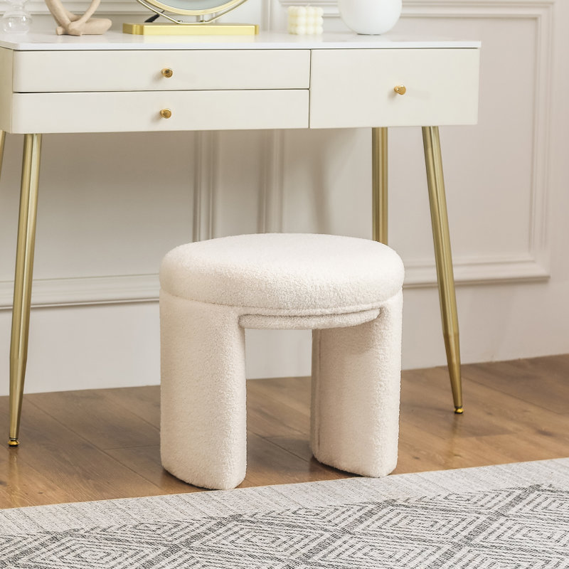 Demetras Upholstered Ottoman, White