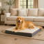Grand lit pour chien en mousse viscoélastique 2 couches PETMAKER - gris 36 x 27-20782103-20768939