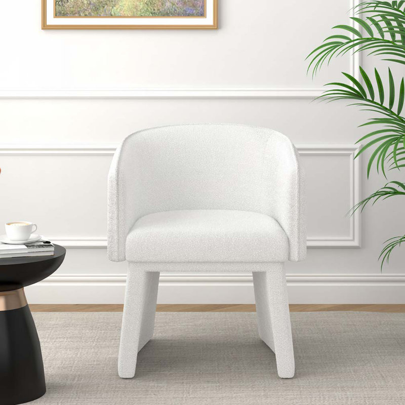 Fauteuil d'appoint rembourré Tallu, Tissu blanc