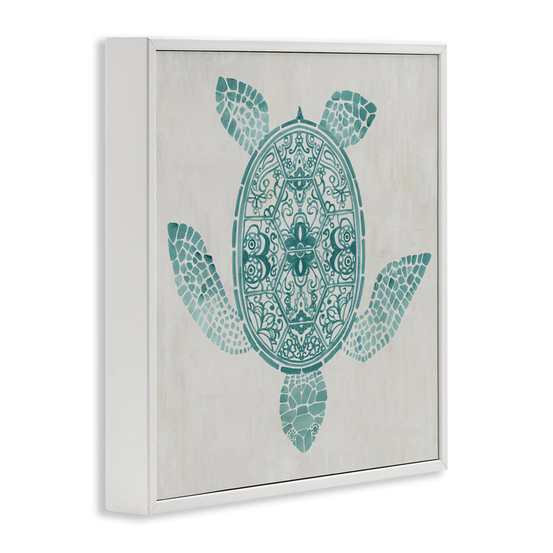 Tortue à motif géométrique, estampe numérique, design par Hannah Dawson, H 17 po x l 17 po