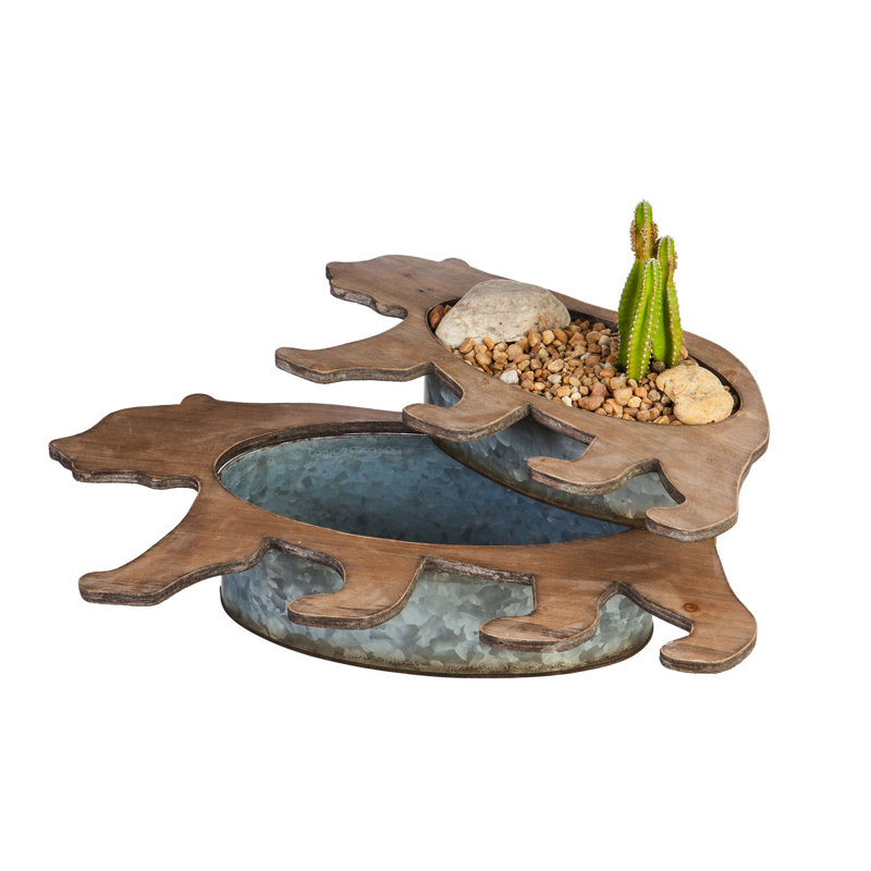 Kodiak Metal Statue Planter