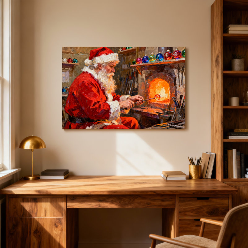 Décoration de Noël père Noël dans un atelier