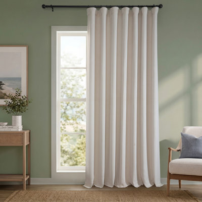 Ottis Faux Linen Room Darkening Curtain Panel