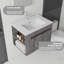 Meuble-lavabo flottant avec lavabo en céramique, porte à fermeture en douceur et contreplaqué durable-131645061-131645062