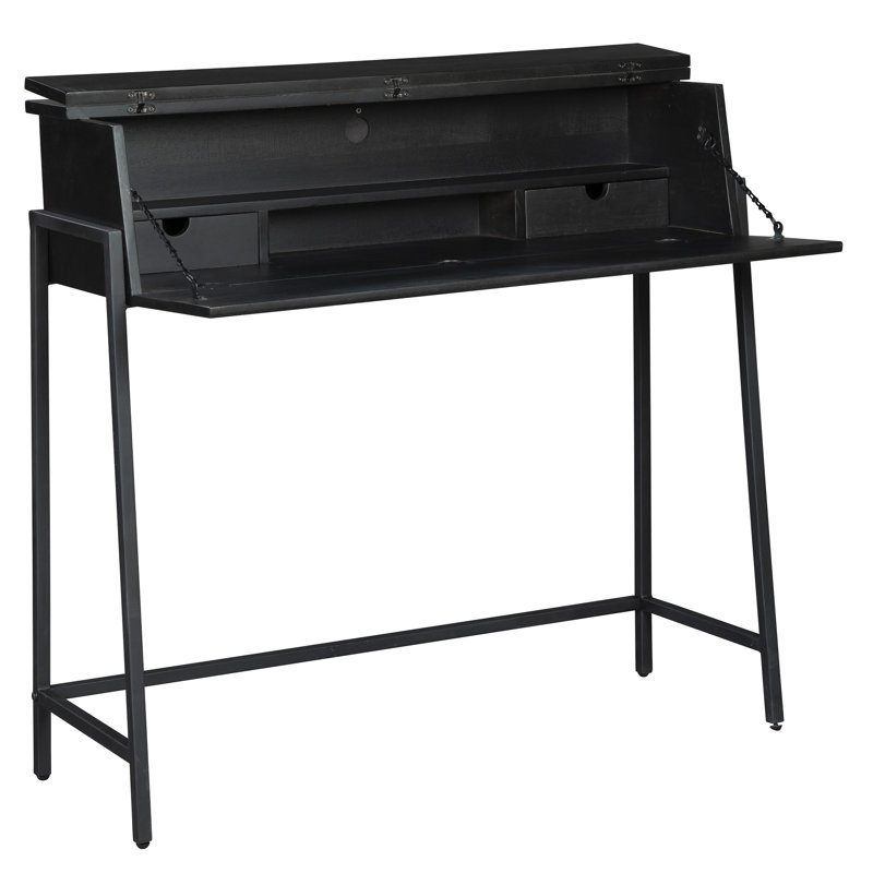 Solid Wood Top Metal Base Writing Desk