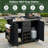 Modern 60.2''W Rolling Outdoor Kitchen Island with Wheels, Stainless Steel Top, Grill Cart with Storage-1964466722
