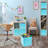 Sorbus 11" Foldable Storage Cubes with Handles in Aqua