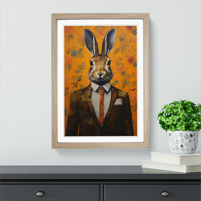Hare in a Suit Painting No.2 - Framed Print