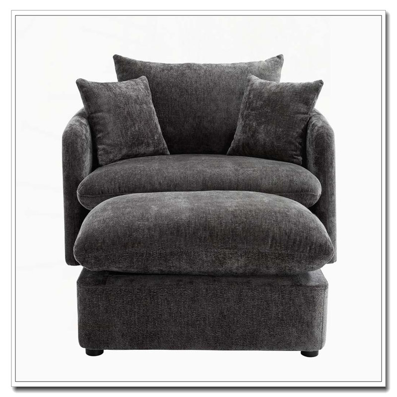 Coussin de fauteuil pivotant sur 360 ° avec 3 coussins, 1, Gris foncé