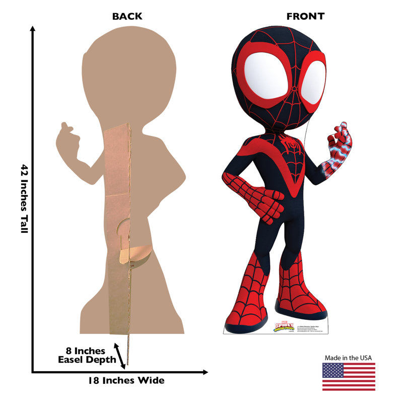 42 x 18 Inch Miles Morales Spider-Man Cardboard Cutout