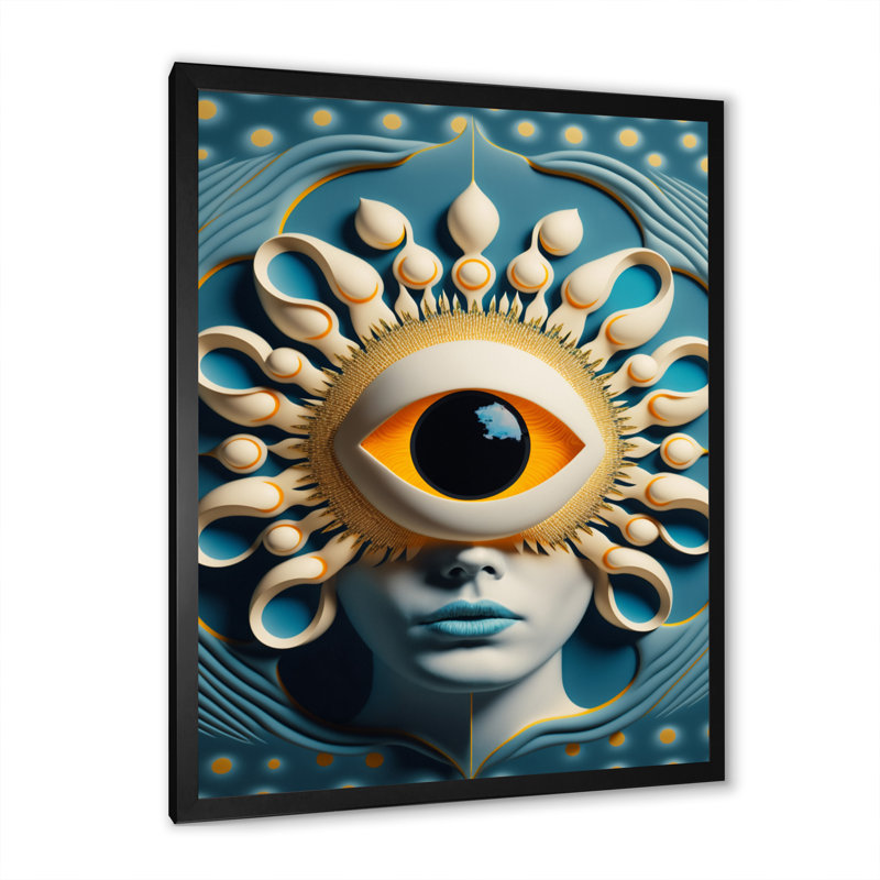 Oeil radieux du spectateur II - reproduction sur toile, H 20 po x l 12 po x P 1 po, Impression noire sur toile encadrée