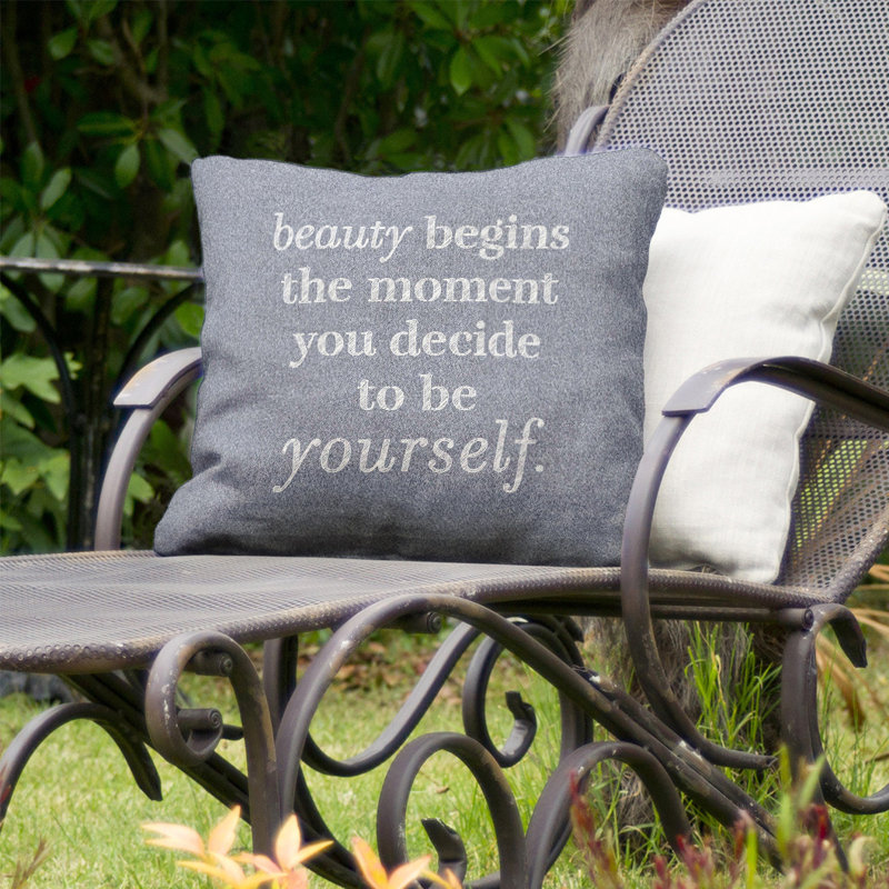 Coussin intérieur/extérieur véritable beauté, 16 po x 1 po, Bleu / blanc