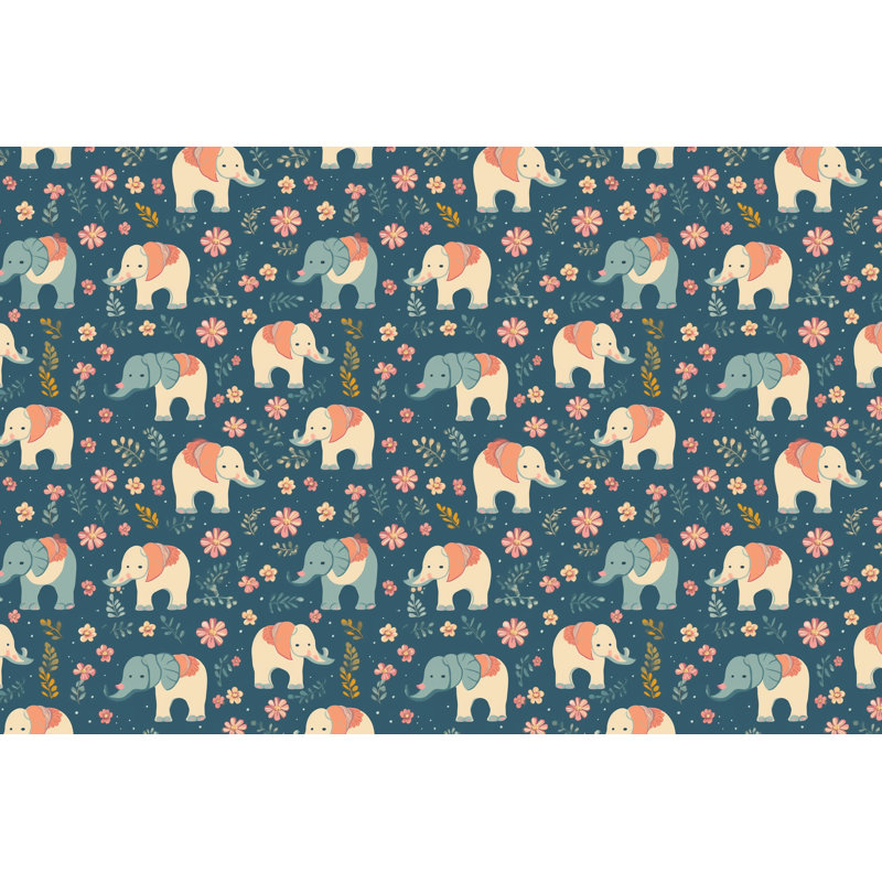 Elephant Machine Printed Throw Blanket, Twin