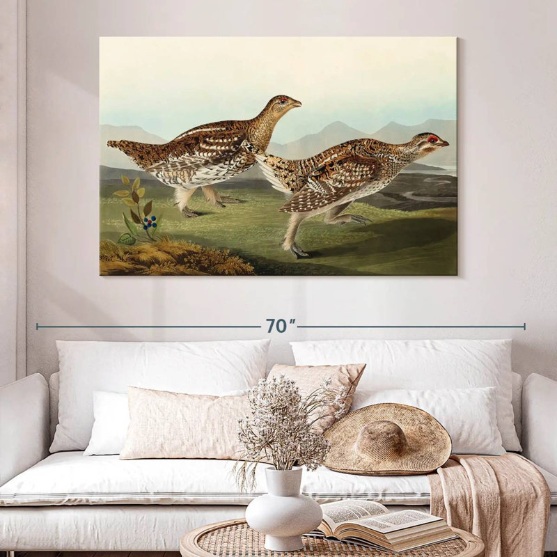 Brampt Sharp Tailed Grouse, 34" H x 51" W
