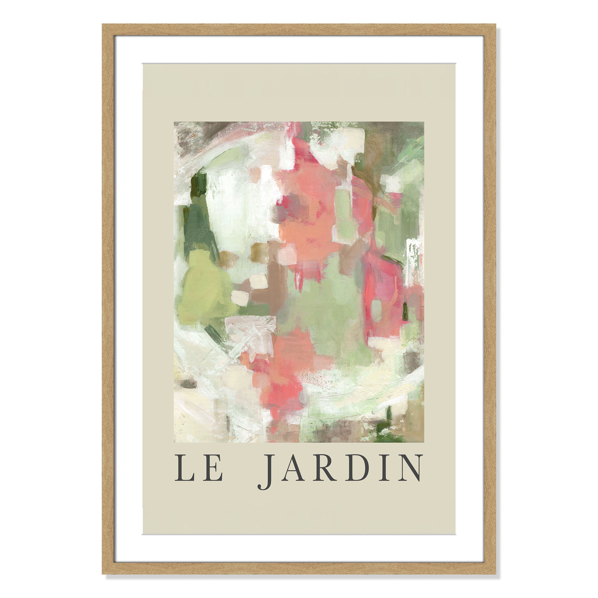 Botanical Poster Collection " Le Jardin " by Carol Robinson, Natural Single Picture Frame, 35.5" H x 25.5" W x 1.25" D, Yes