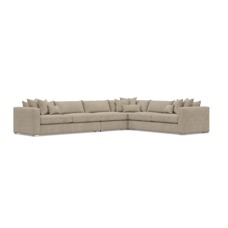 Sectional, Tan Polyester, 32.5" H x 157" W x 120.5" D