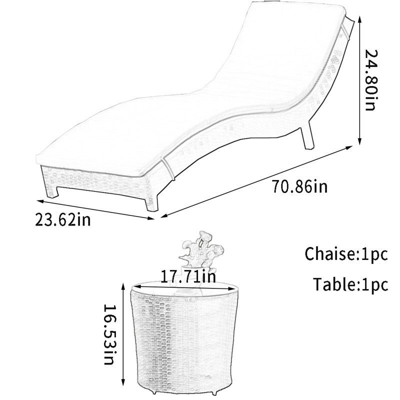 Chaise longue d'extérieur en rotin pour l'extérieur