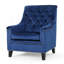 Fauteuil club velours bleu marine