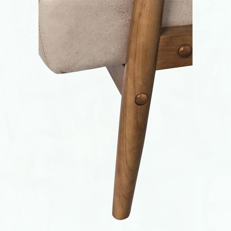 Chaise avec accoudoirs Classic Mid-Century moderne - Structure en bois massif, Chameau clair