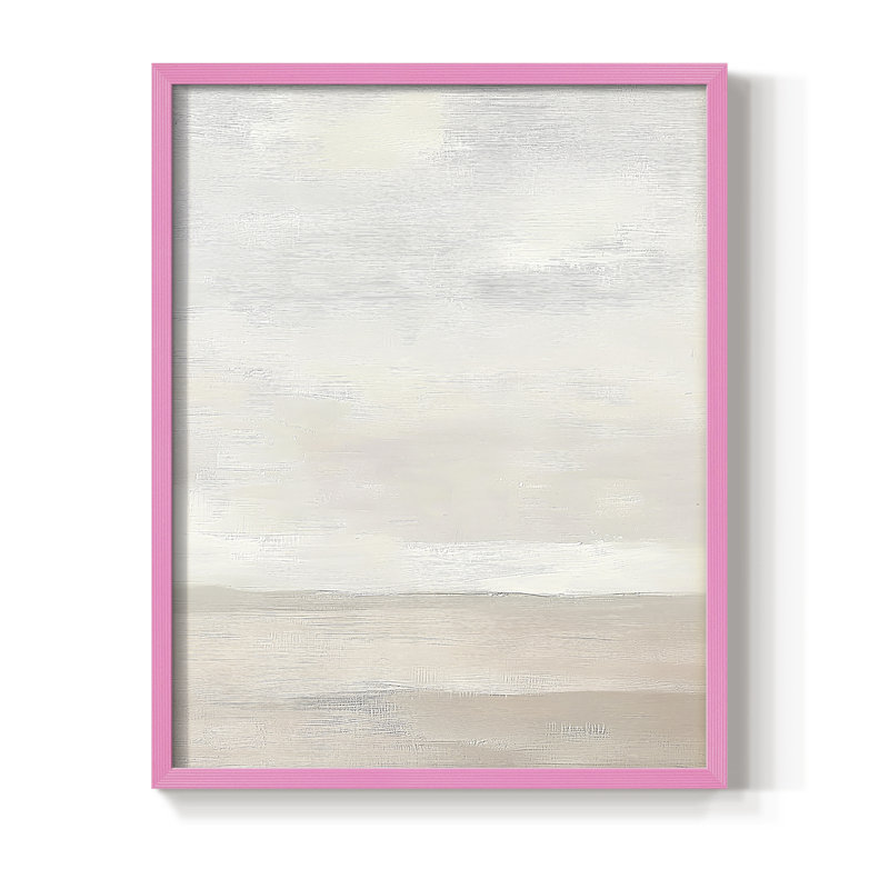 Impression abstraite encadrée en D - prête à être accrochée - fabriquée aux États-Unis, Rose, H 29 po x l 23 po