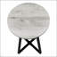 Table d'appoint élégante et moderne avec plateau en stratifié gris et structure en métal à base en X durable pour le salon et la chambre à coucher