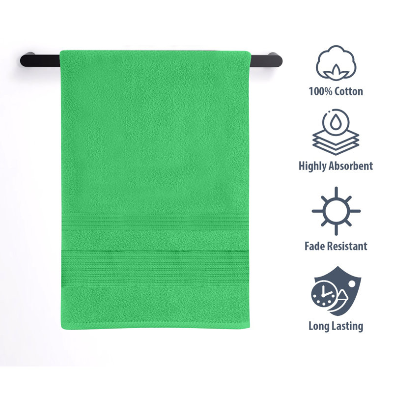  Ensemble de 5 serviettes de bain 100% coton, Vert des îles