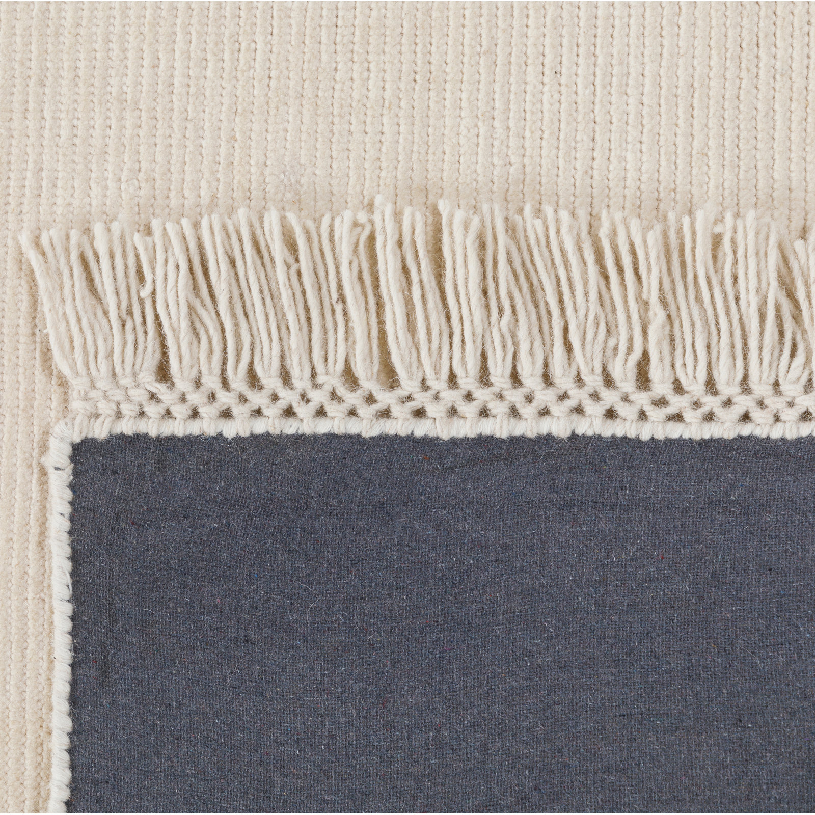 Liska White Hand-Loomed Rug, Rectangle 7'9" x 9'9"