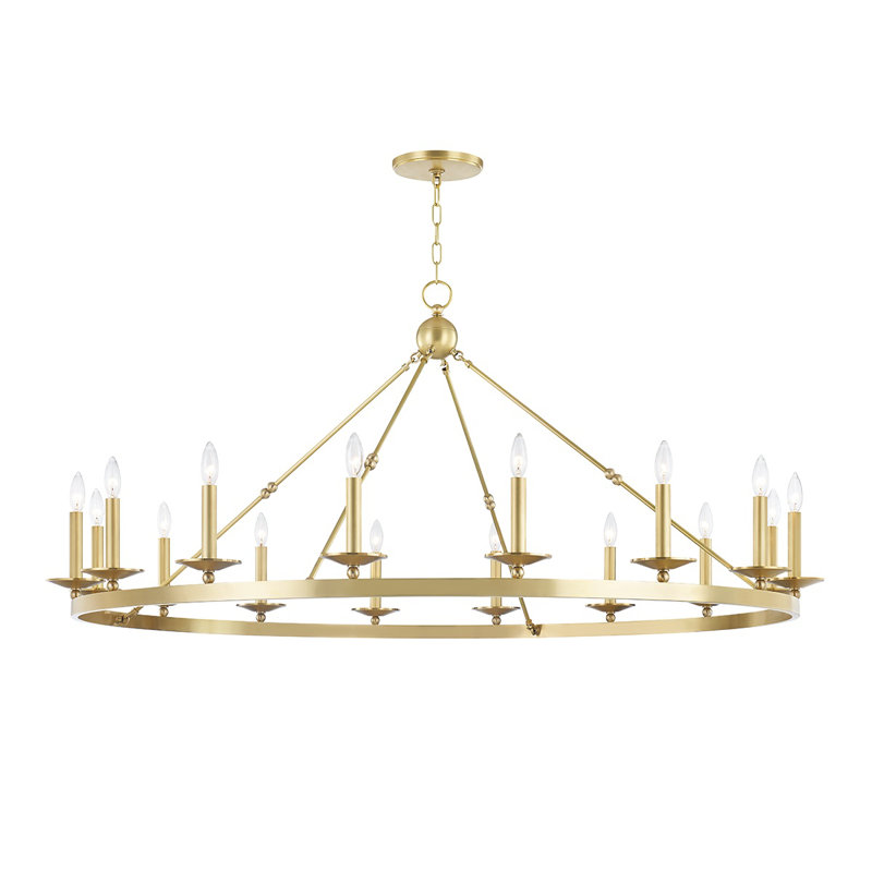 Allendale 16 Light Chandelier, Aged Brass