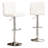 Swivel Faux Leather Adjustable Hydraulic Bar Stool, Set Of 2, White-270082257