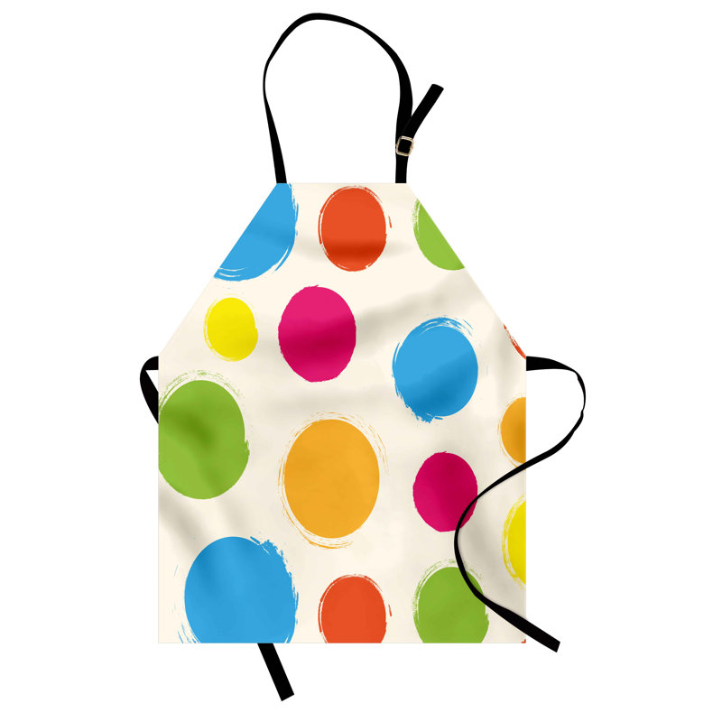 Multicolore East Urban Home, tablier abstrait unisexe, formes rondes colorées, taille adulte