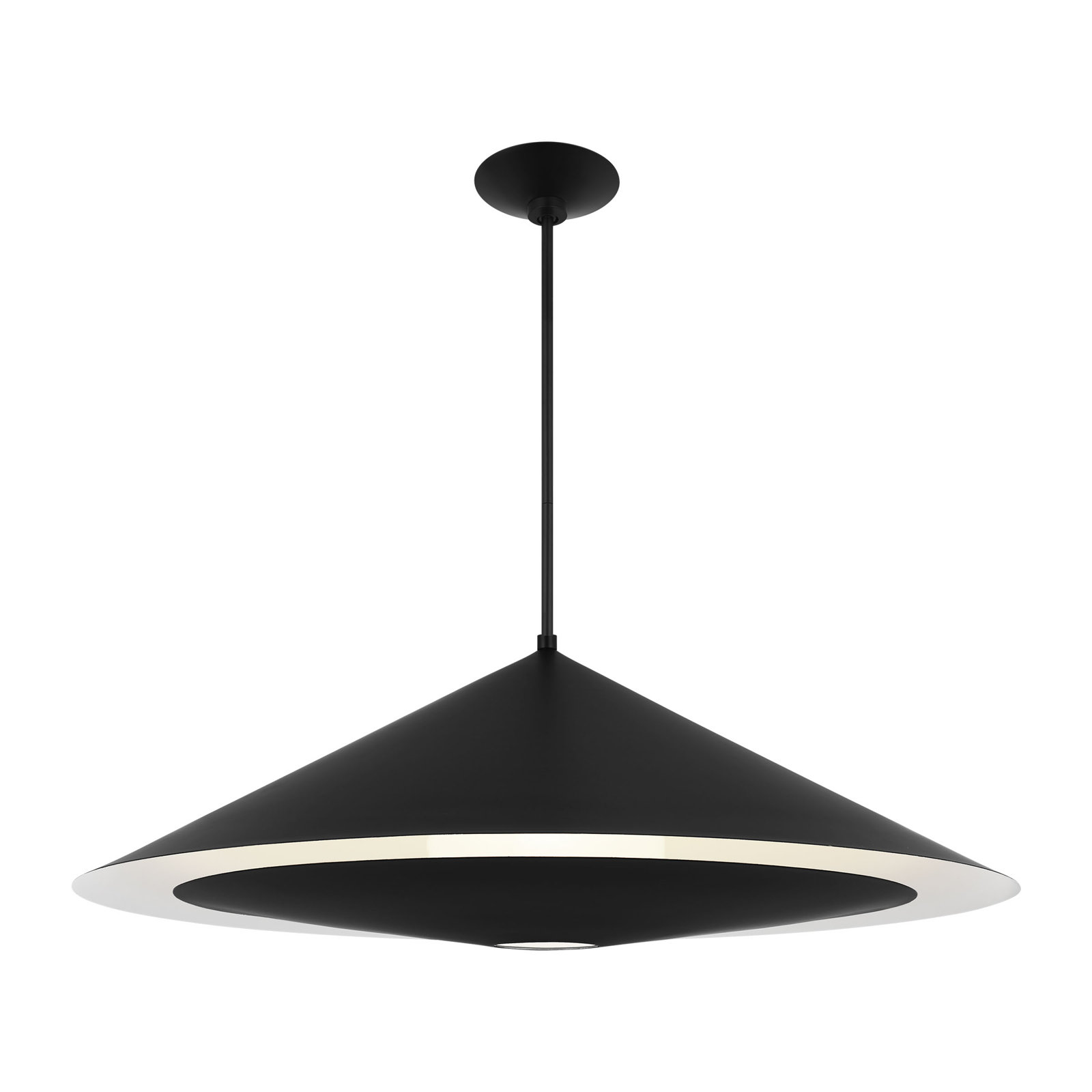 Dimmable Single Light Pendant, 66.5" H x 36" W x 36" D, Midnight Black
