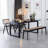 Black Rectangular Solid Wood Dining Table-1199605627