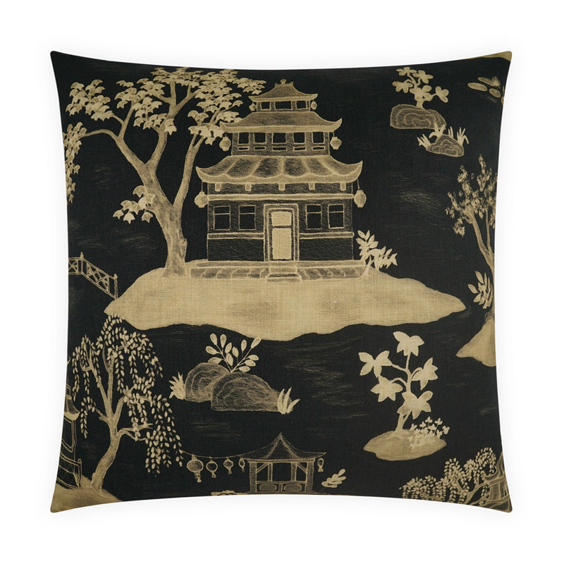 Tang Square Pillow Cover & Insert, Square 22", Green