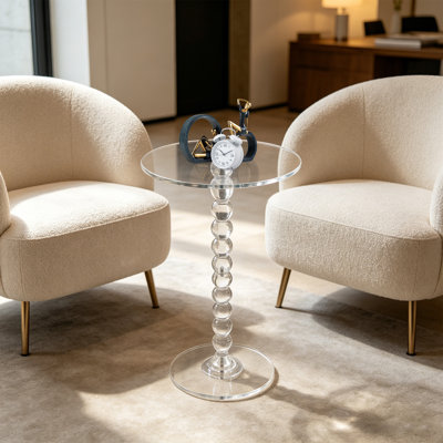 Table de bout moderne en acrylique avec table de bout moderne avec capacité de 22,05 lb Table de chevet sur pied pour petit bureau de chambre à coucher