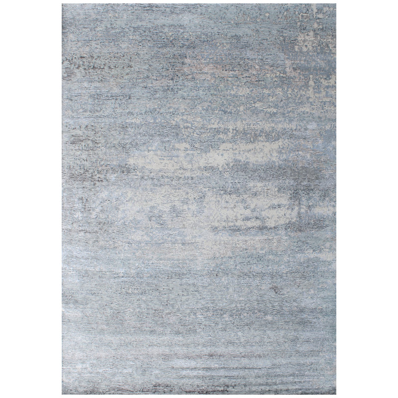 Abstract Area Rug in Blue, Rectangle 2' x 3'