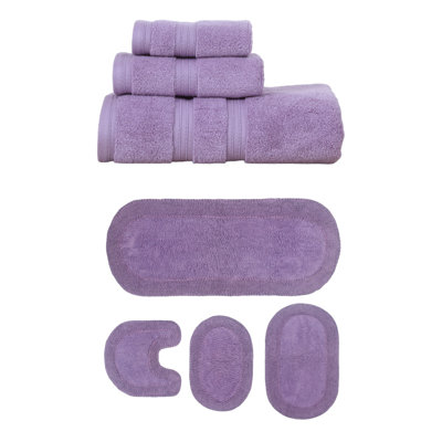 Brunk Collection 100% Soft Cotton 3 Pc Towel Set & 4 Pc Bath Rug Set, (Set of 7)