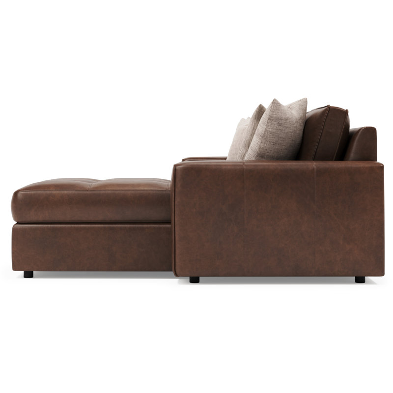Bernhardt Nest 2-Piece Leather Sectional, Right Hand Facing