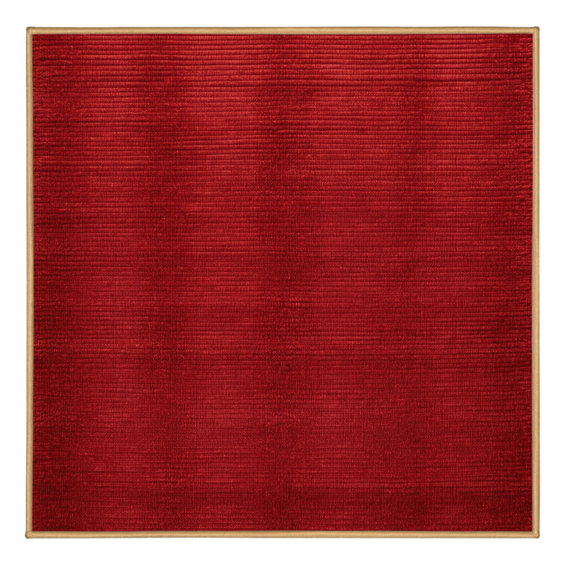 Machine Washable Solid Red Area Rug, Square 8'