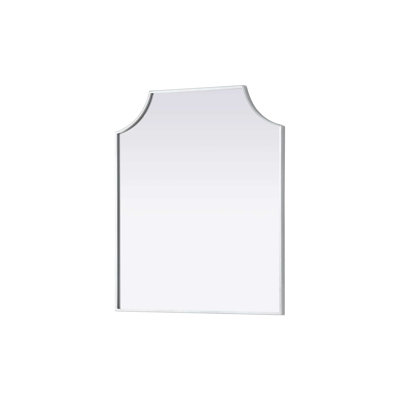 Notched Metal Mirror 27x32 inch in Silver