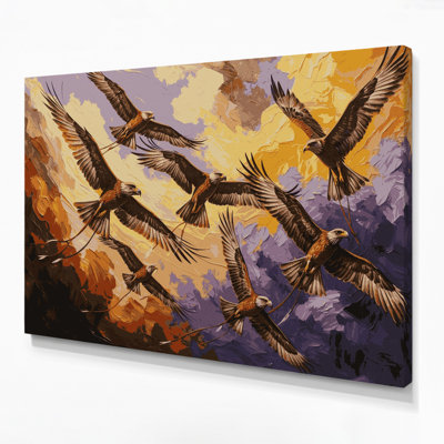 Birds Yellow billed Kite Brown Canvas Wall Art